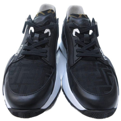 Fendi FLOW Black Cles Zur Low Top Sneakers FF Logo Zucca Pattern Black White 8