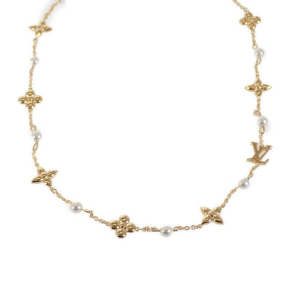 Louis Vuitton Necklace - Louisa M01610 Necklace Metal Faux Pearl Gold Cute Gift