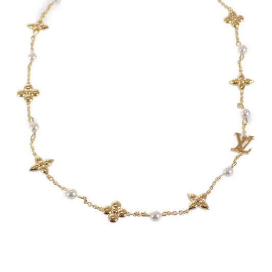 Louis Vuitton Necklace - Louisa M01610 Necklace Metal Faux Pearl Gold Cute Gift