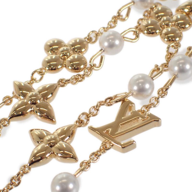 Louis Vuitton Necklace - Louisa M01610 Necklace Metal Faux Pearl Gold Cute Gift
