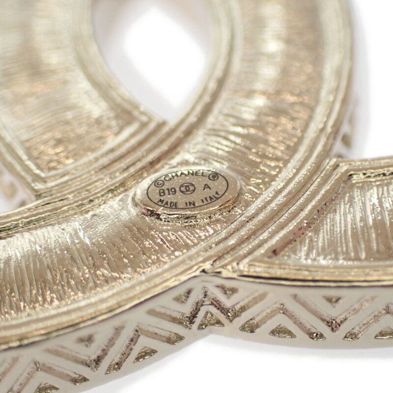 Chanel Coco Mark B19A Brooch Metal Rhinestone Gold Ladies [rank A
