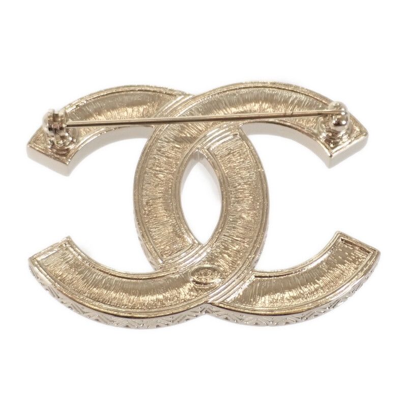 Chanel Coco Mark B19A Brooch Metal Rhinestone Gold Ladies [rank A