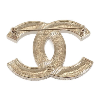 Chanel Coco Mark B19A Brooch Metal Rhinestone Gold Ladies [rank A