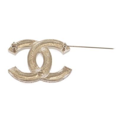 Chanel Coco Mark B19A Brooch Metal Rhinestone Gold Ladies [rank A