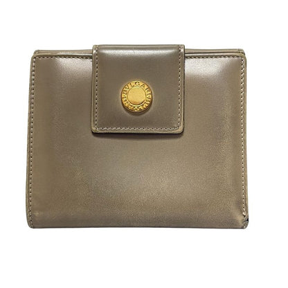 Bvlgari W Hook Wallet Classico Beige Leather