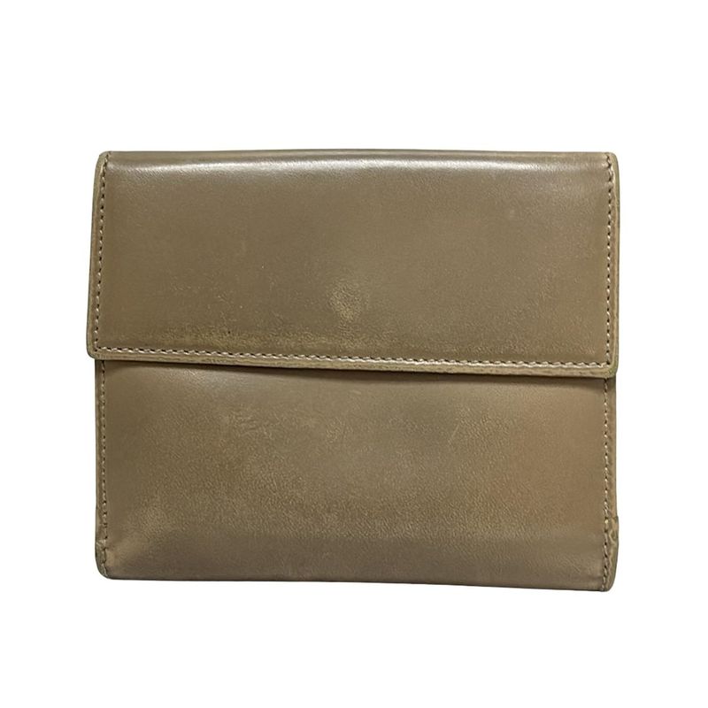 Bvlgari W Hook Wallet Classico Beige Leather