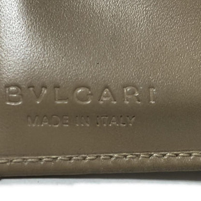 Bvlgari W Hook Wallet Classico Beige Leather