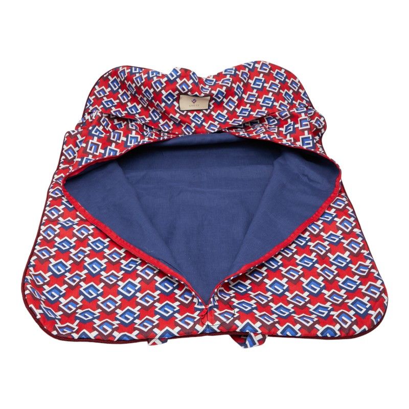 Gucci Geometric G Garment Bag 662298 Red Multicolor Linen Women's Gucci
