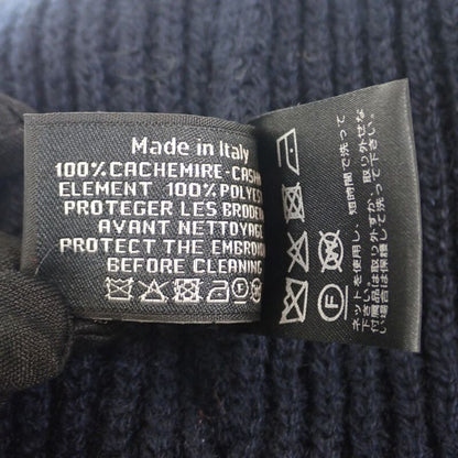 Chanel Logo Knit Cap Aa8313 Knit Cap Cashmere Black Ladies Men's [A Rank]