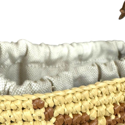 Gucci Woven Mini Bucket Bag Shoulder Bag Fabric 816284 Beige Ladies Gucci