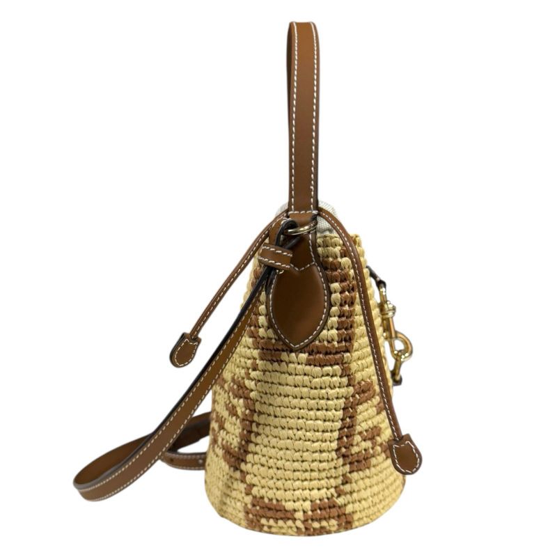 Gucci Woven Mini Bucket Bag Shoulder Bag Fabric 816284 Beige Ladies Gucci