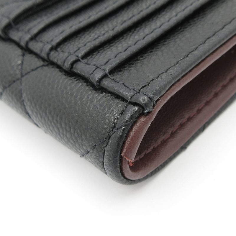 Chanel Coin Case Matelasse Black L-shape Zipper/silver Hardware