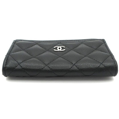 Chanel Coin Case Matelasse Black L-shape Zipper/silver Hardware
