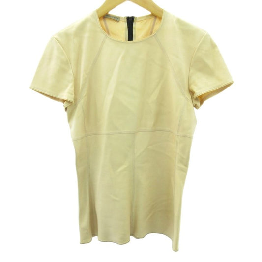Bottega Veneta Silk Cut And Sewn T-shirt Beige Short Sleeves 38 Approx M
