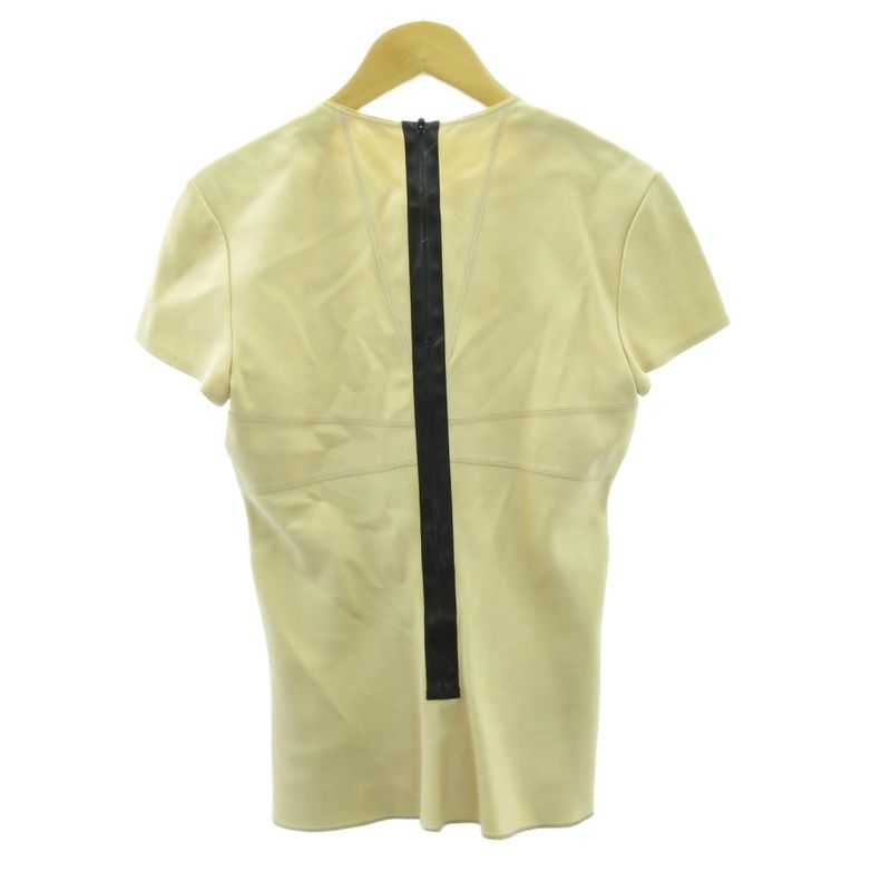 Bottega Veneta Silk Cut And Sewn T-shirt Beige Short Sleeves 38 Approx M