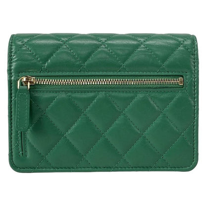 Chanel Wallet Matelasse 255 Green Chain Wallet / Mademoiselle Chain / Vintage