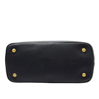 Prada Tote Bag - 1ba058 Black Leather Tag Leather