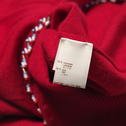 Louis Vuitton Knit Size M Cashmere Silk Short Sleeves Sweater Beaded Decoration