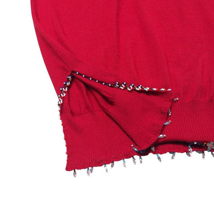 Louis Vuitton Knit Size M Cashmere Silk Short Sleeves Sweater Beaded Decoration