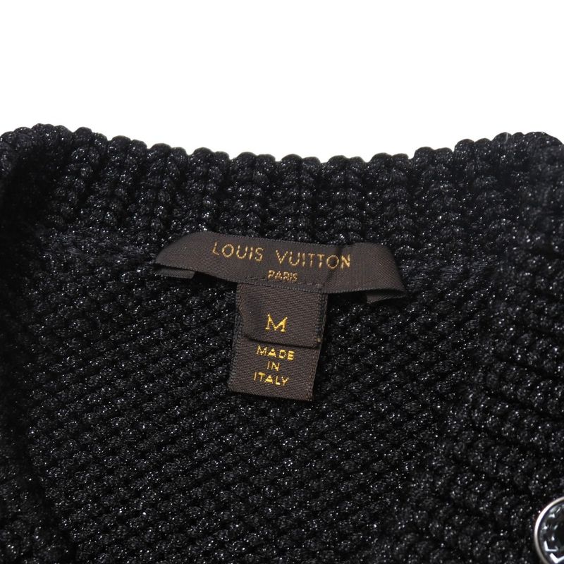 Louis Vuitton Sweater Size M V-neck Lame Knit Decoration Made In Italy 20251105