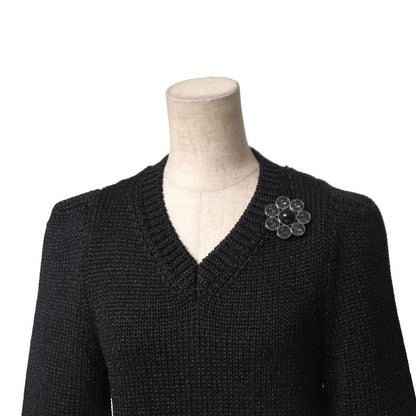 Louis Vuitton Sweater Size M V-neck Lame Knit Decoration Made In Italy 20251105