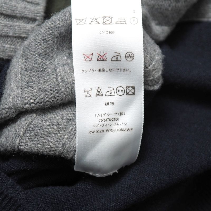 Louis Vuitton Knit Size M Short Sleeves Knit Dress Cut Cashmere Blend Knee