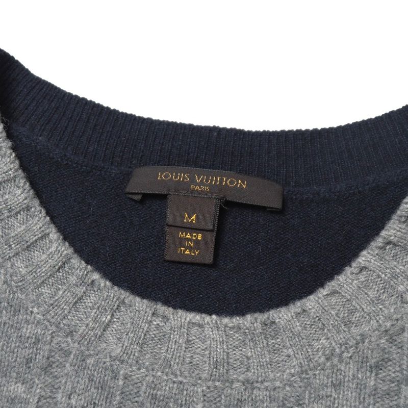 Louis Vuitton Knit Size M Short Sleeves Knit Dress Cut Cashmere Blend Knee