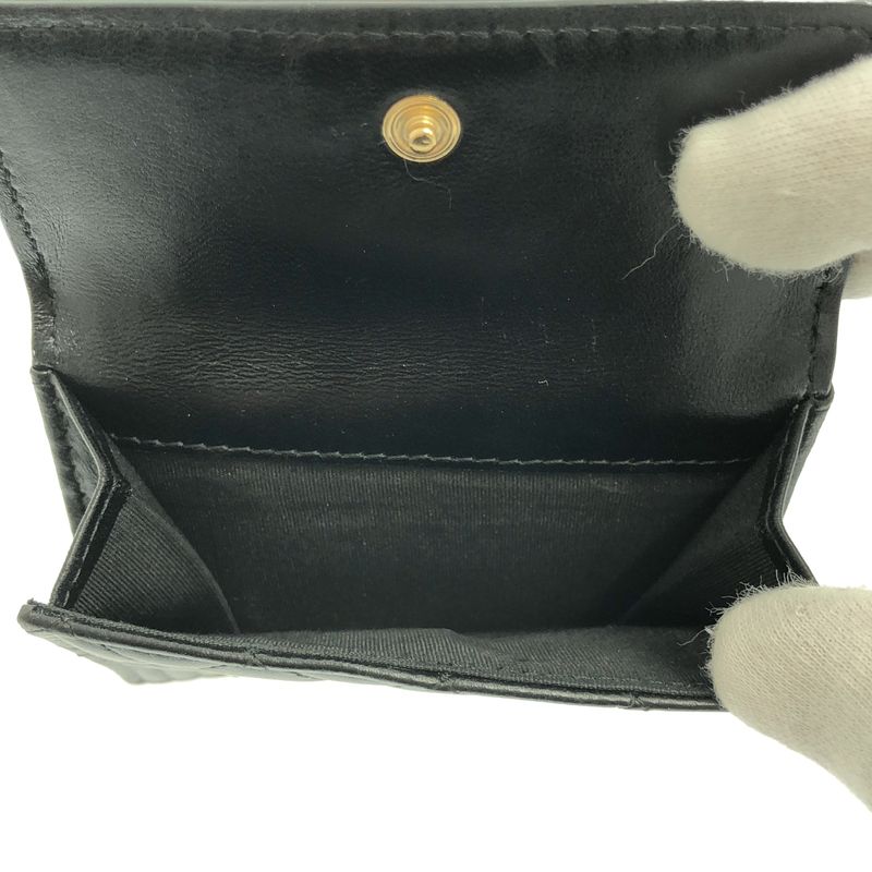 Chanel - Boy Chanel Matelasse Coco Mark Small Flap Compact Wallet Purse - Black