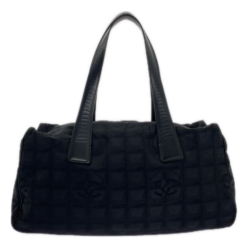 Chanel - A15828 New Travel Line Nylon Jacquard Mini Boston Bag - Black - Women