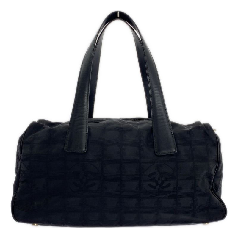 Chanel - A15828 New Travel Line Nylon Jacquard Mini Boston Bag - Black - Women