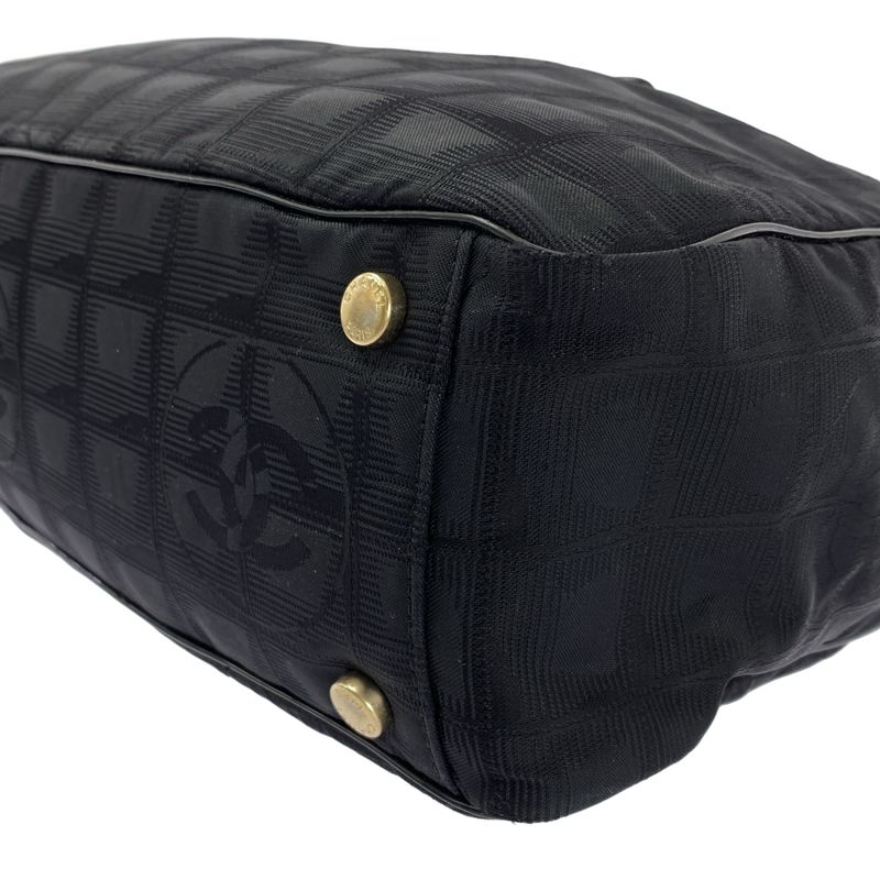 Chanel - A15828 New Travel Line Nylon Jacquard Mini Boston Bag - Black - Women