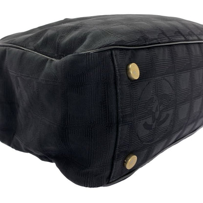 Chanel - A15828 New Travel Line Nylon Jacquard Mini Boston Bag - Black - Women