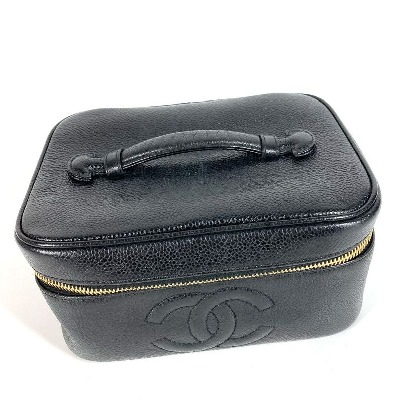 Chanel Handbag CC Coco Logo A01997 Caviar Skin Black