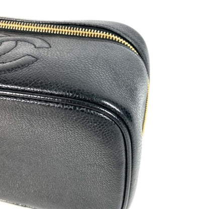 Chanel Handbag CC Coco Logo A01997 Caviar Skin Black