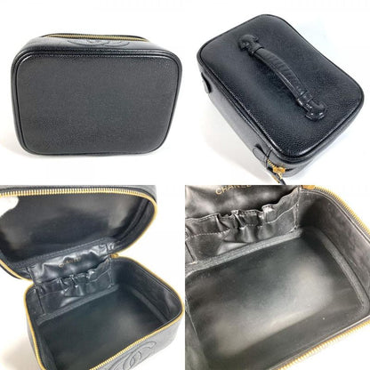 Chanel Handbag CC Coco Logo A01997 Caviar Skin Black