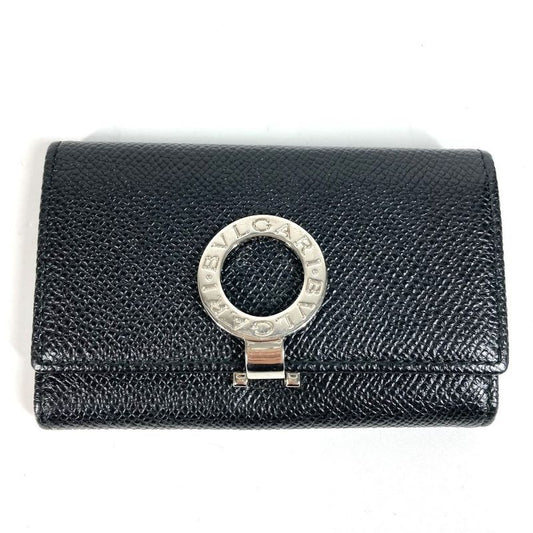 Bvlgari Key Case Bvlgari Logo Leather Black