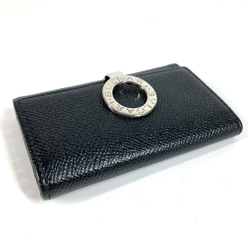 Bvlgari Key Case Bvlgari Logo Leather Black