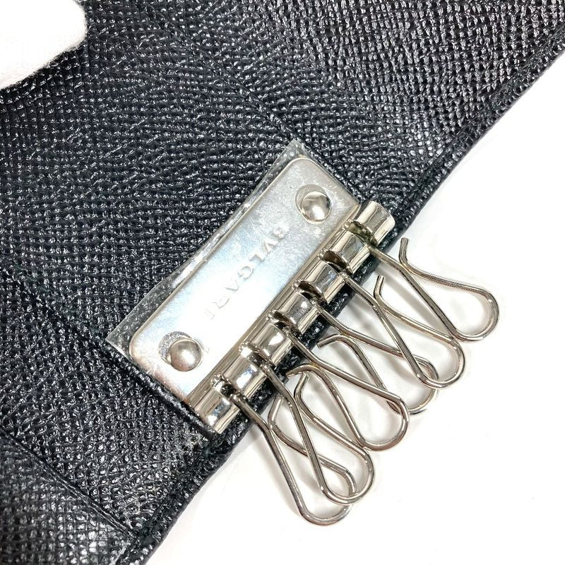 Bvlgari Key Case Bvlgari Logo Leather Black