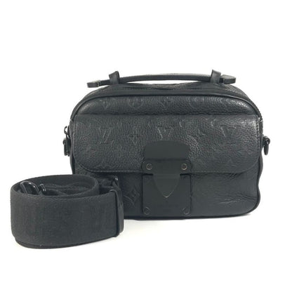Louis Vuitton Shoulder Bag S-lock Messenger M58489 Taurillon Leather Noir Black