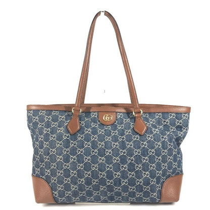 Gucci Shoulder Bag Ouverture Ophidia GG Medium 631685 Denim Blue