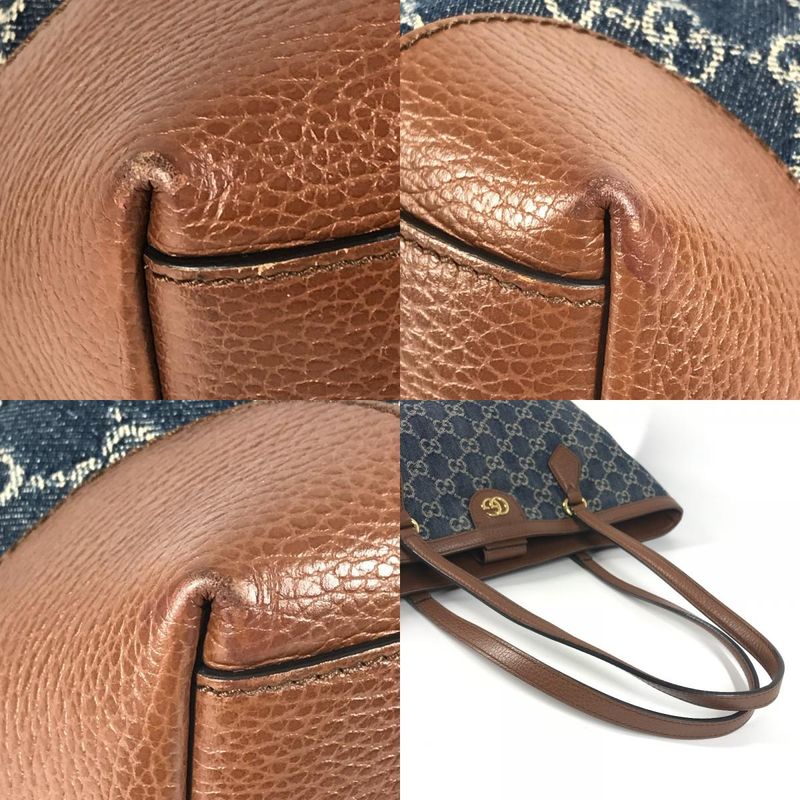 Gucci Shoulder Bag Ouverture Ophidia GG Medium 631685 Denim Blue