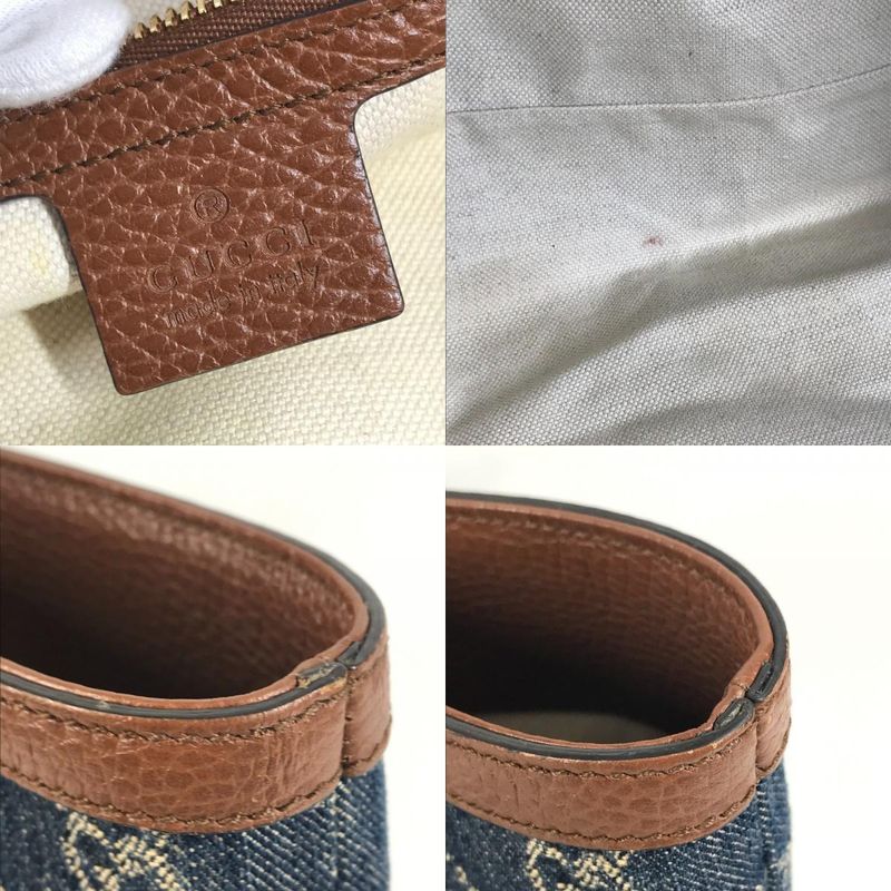 Gucci Shoulder Bag Ouverture Ophidia GG Medium 631685 Denim Blue