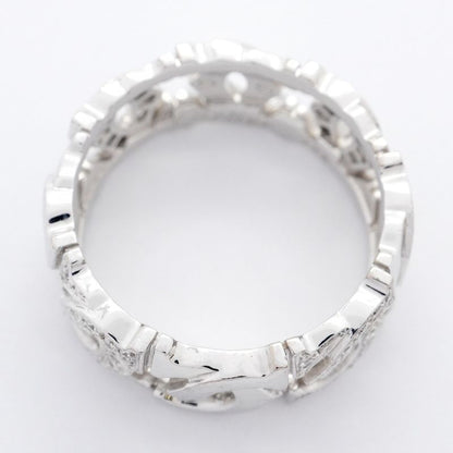 Cartier Ring Entrelacés 18K White Gold White Togo Old Diamond #55 Men Women