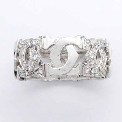 Cartier Ring Entrelacés 18K White Gold White Togo Old Diamond #55 Men Women