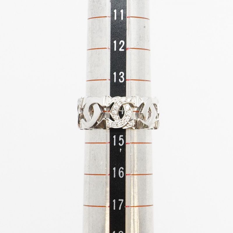 Cartier Ring Entrelacés 18K White Gold White Togo Old Diamond #55 Men Women