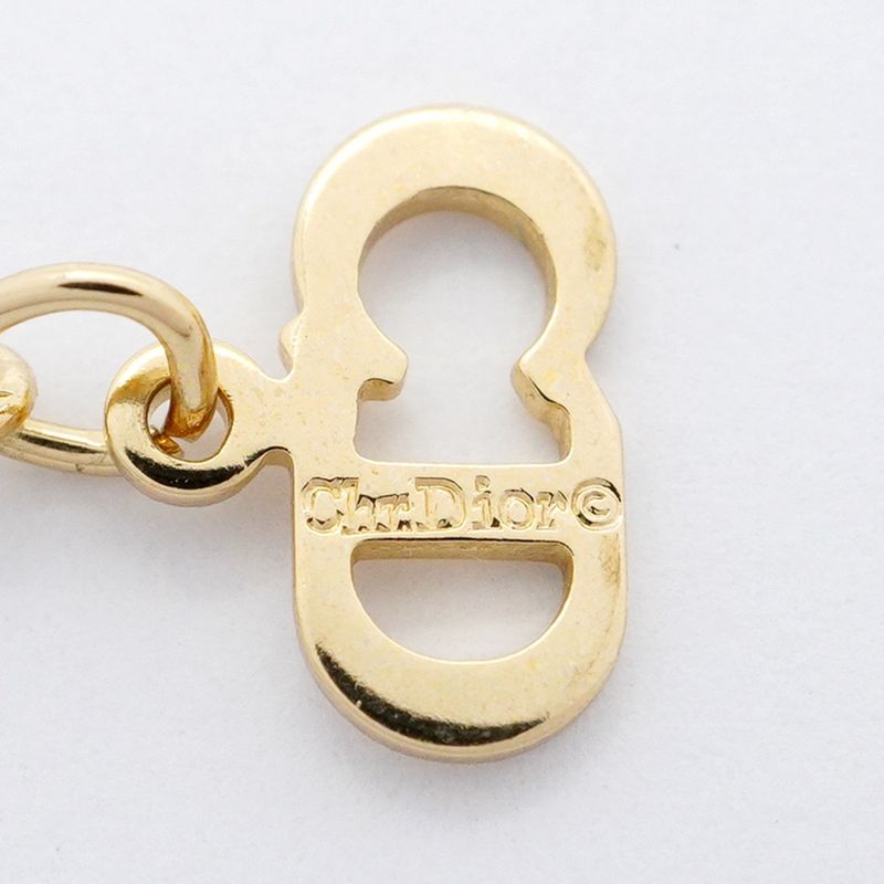 Christian Dior Necklace GP Plated Faux Pearl Rhinestone Gold Ladies