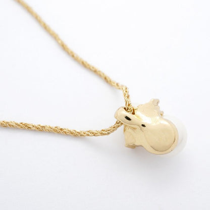 Christian Dior Necklace GP Plated Faux Pearl Rhinestone Gold Ladies