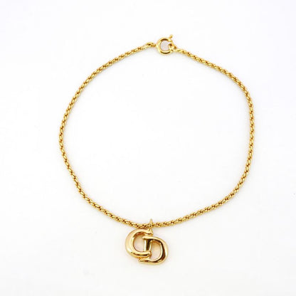 Christian Dior Bracelet CD Logo GP Plated Gold Ladies