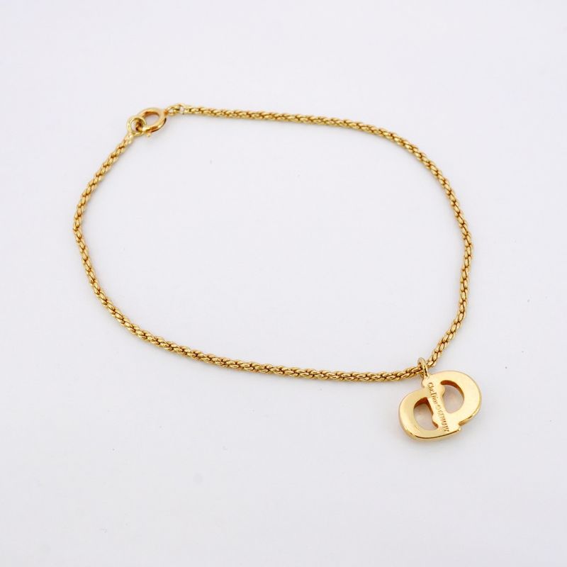 Christian Dior Bracelet CD Logo GP Plated Gold Ladies