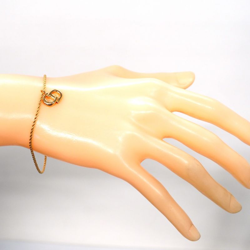 Christian Dior Bracelet CD Logo GP Plated Gold Ladies